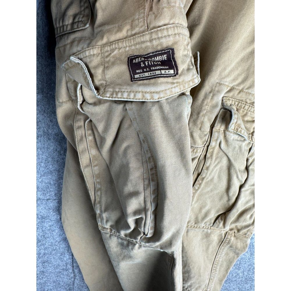 Vintage Abercrombie Fitch Cargo Pants Men's 34 x 29 Beige Y2K Baggy Skater - Picture 5 of 8